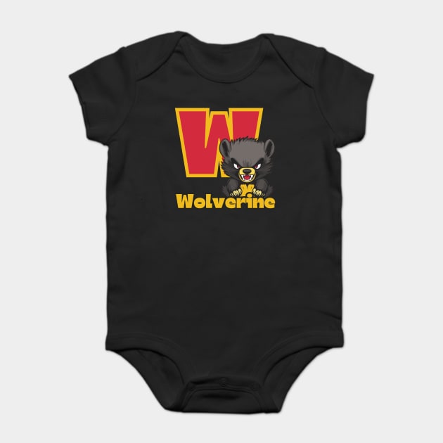 Wolverine - Alphabet Letters - Cute & Funny Baby Bodysuit by TuncGK